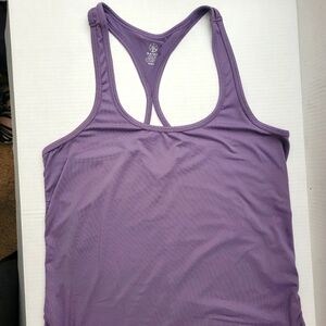 Gaiam Racer Back  Yoga  Tank Top. Purple. M. Ribbed on the sides